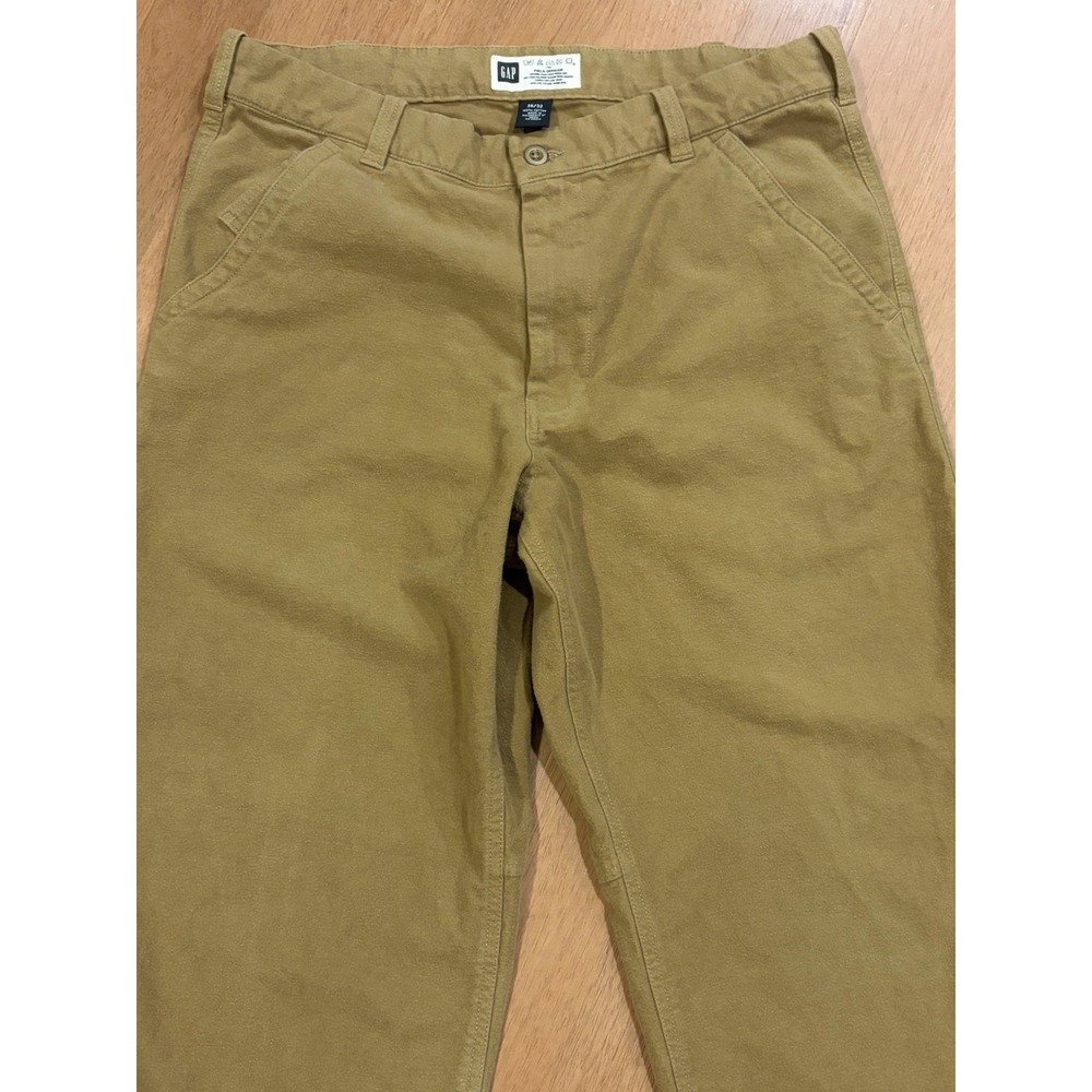 Vintage Gap Field Officer Pants 36x32 Tan Military Wide Leg Baggy Chamois Y2K - Picture 2 of 13
